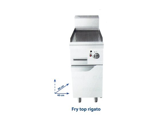 Fry top gas rigato TN9N4N-M-H singolo con mobile.